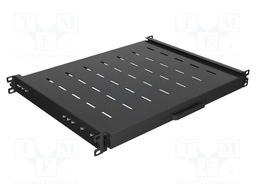Shelf; 1U; Dimensions: 482.6x44.45x350mm; steel; black; screw; 35kg