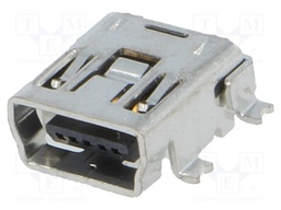 Socket; USB B mini; SMT; PIN: 5; horizontal