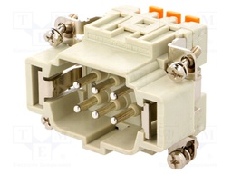 Connector: HDC; male; CSH; PIN: 6; 6+PE; size 44.27; 16A; 400V