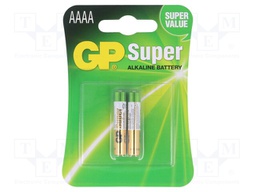 Battery: alkaline; 1.5V; AAAA; Batt.no: 2; non-rechargeable