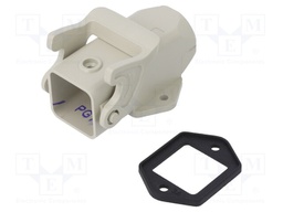 Enclosure: for HDC connectors; size D3A; with latch; straight