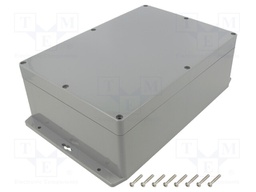Enclosure: multipurpose; X: 185mm; Y: 265mm; Z: 75mm; ABS; light grey