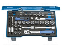 Wrench-set; 12-angles,rattle,socket spanner; 1/4",3/8"; 50pcs.