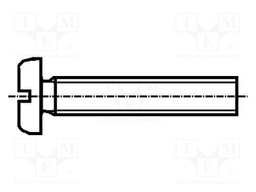Screw; M4x25; DIN: 85A; Head: cheese head; slotted; polyamide