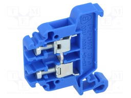 Splice terminal: rail; 0.5÷4mm2; ways: 1; terminals: 2; blue; TS35
