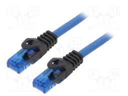 Patch cord; U/UTP; 6a; solid; Cu; blue; 7.5m; RJ45 plug,both sides