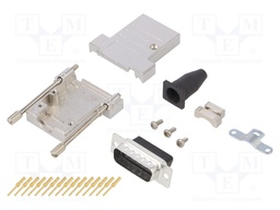 D-Sub; PIN: 15; plug; male; shielded,stamped and formed contacts