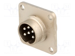 Connector: M16; male; flange (4 holes),for panel mounting; 300V