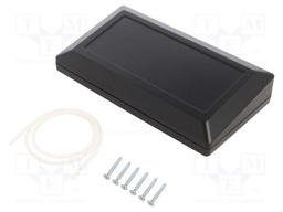 Enclosure: desktop; X: 180mm; Y: 100mm; Z: 41.5mm; ABS; black; gasket