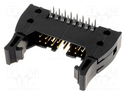 Socket; IDC; male; PIN: 16; angled 90°; THT; gold-plated; 2.54mm