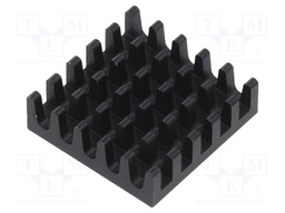 Heatsink: extruded; grilled; BGA; black; L: 21mm; W: 21mm; H: 6.6mm
