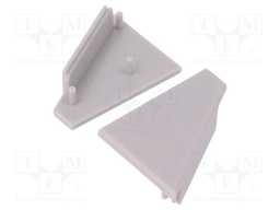Cap for LED profiles; grey; ABS; Application: CORNER27