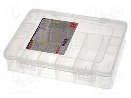 Container: compartment box; 180x149x40mm; white; polypropylene