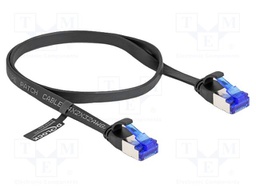 Patch cord; U/FTP; Cat: 6a; RJ45 plug,both sides; 0.5m; TPE; black
