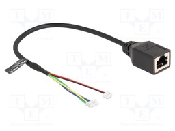 RJ45 adapter; Cat: 5e; 0.3m; PVC; black; 28AWG; Øcable: 4mm
