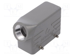 Enclosure: for HDC connectors; size D16B; for cable; angled; PG21