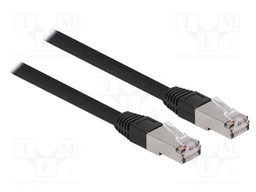 Patch cord; S/FTP; Cat: 6a; RJ45 plug,both sides; 1m; PE; black