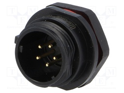 Socket; male; SP13; PIN: 5; IP68; 5A; soldering; for panel mounting