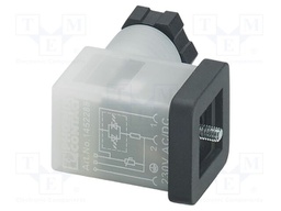 Connector: valve connector; plug; form C; female; PIN: 3; IP65; M12