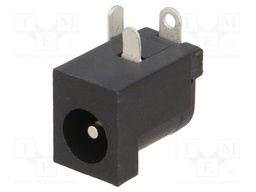 Socket; DC supply; male; 5,5/2,1mm; with on/off switch; on PCBs