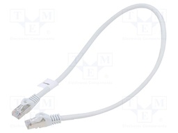 Patch cord; F/UTP; 6; stranded; CCA; PVC; grey; 0.5m; 26AWG; Cores: 8