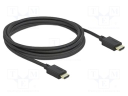 Cable; HDMI plug,both sides; textile; Len: 2.5m; black; 30AWG