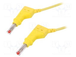 Test lead; silicone; 2m; yellow; 32A; Type: with sliding cover