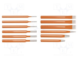 Kit: punches; Kit: cold chisels,pin punch,with striker; 12pcs.