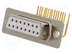 D-Sub; PIN: 15; socket; female; without cover,9,4mm standard; THT