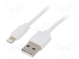 Cable; USB 2.0; Apple Lightning plug,USB A plug; 1m; white