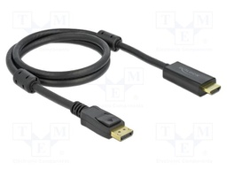 Cable; DisplayPort plug,HDMI plug; Len: 1m; black; 28AWG; black