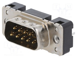 D-Sub; PIN: 9; socket; male; PCB snap-in; straight; THT; M3