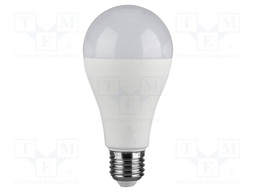 LED lamp; white cold; E27; 220÷240VAC; 1521lm; P: 15W; 200°; 6500K