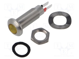 Indicator: LED; flat; 2.1VDC; Cutout: Ø8.1mm; IP67; stainless steel