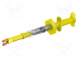 Clip-on probe; crocodile; 16A; yellow; Plating: nickel plated; 1kV