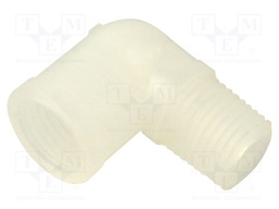 Elbow; polypropylene; 1/4" NPT male,1/4" NPT female