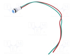 Indicator: LED; prominent; blue; 24VDC; 24VAC; Ø10mm; leads 300mm