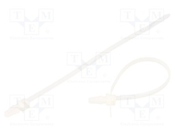 Cable tie; with fixing lugs; L: 155mm; W: 3.6mm; polyamide; 180N