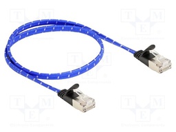 Patch cord; U/FTP; Cat: 6a; RJ45 plug,both sides; 0.5m; textile