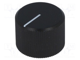 Knob; with pointer; aluminium; Shaft d: 4mm; Ø20x14mm; black
