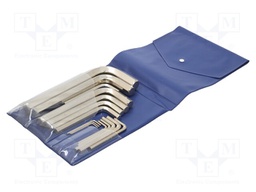Wrenches set; hex key; steel; 15pcs.
