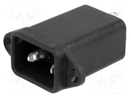 Connector: AC supply; socket; male; 4A; 250VAC; IEC 60320; -25÷85°C