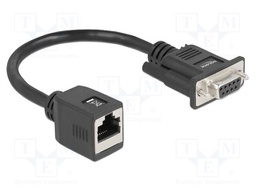 Adapter; D-Sub 9pin socket,RJ45 socket; 0.2m; black; Cat: 5e