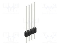 Connector: pin strips; pin header; male; PIN: 4; 1.27mm; THT; 1x4