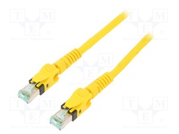 Patch cord; S/FTP; 6a; stranded; Cu; PUR; yellow; 3m; halogen free