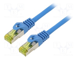 Patch cord; S/FTP; 6a; stranded; Cu; LSZH; blue; 1m; 27AWG; Cores: 8