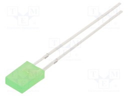LED; rectangular; 2x5x7mm; bipolar; green; 750÷1120mcd; 100°; 20mA