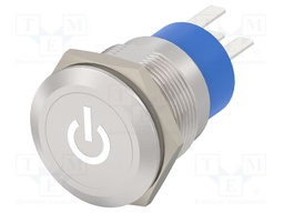 Switch: vandal resistant; Pos: 2; SPST; 3A/250VAC; OFF-ON; white