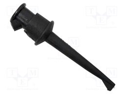 Clip-on probe; hook type; 5A; black; Contacts: beryllium copper