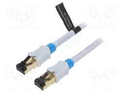 Patch cord; S/FTP; 6; OFC; PVC; grey; 1m; RJ45 plug,both sides